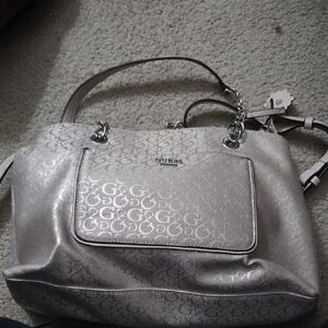 GUESS Metallic Silver Shoulder Bag
